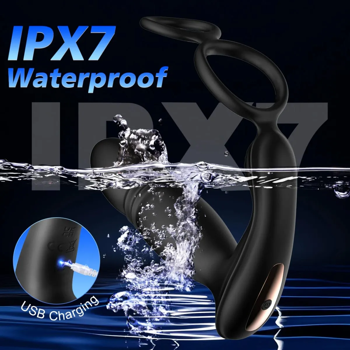 Double Penis Ring 3 IN 1 Wireless Remote Telescopic Anal Vibrator Dildo Male Prostate Massager Adults Sex Toys For Men Couple