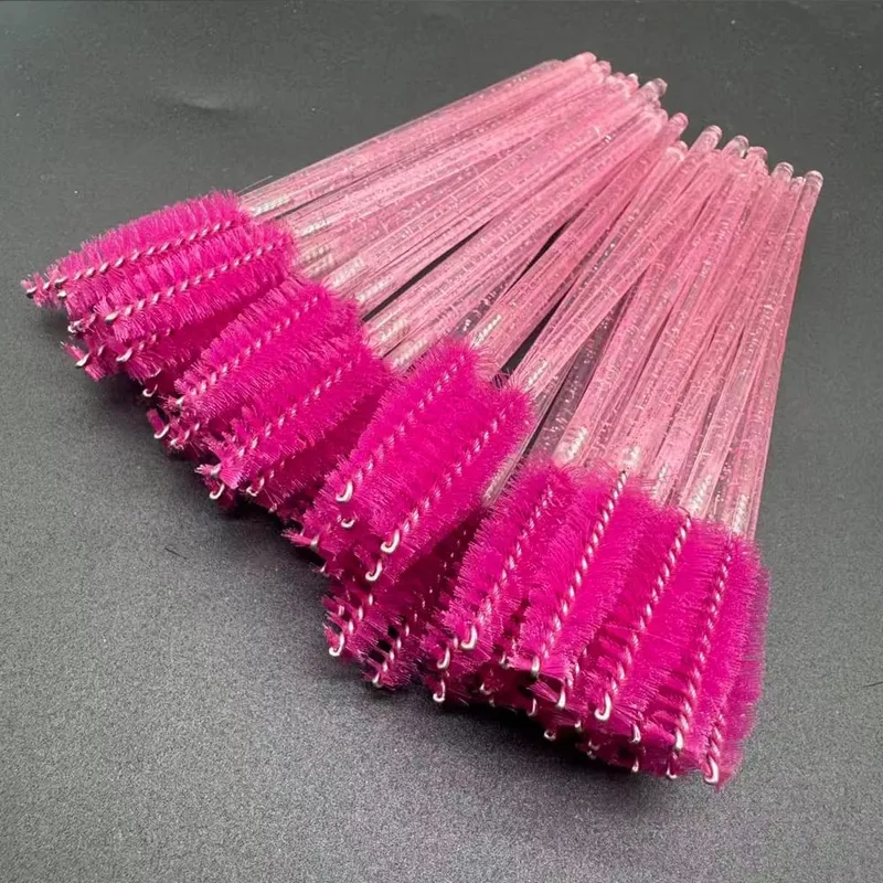 50db Eldobható szempilla ecsetek Crystal Eye Lash szempillaspirál pálcák Csillogó szempillafésű orsók mikro smink applikátorok — image 4
