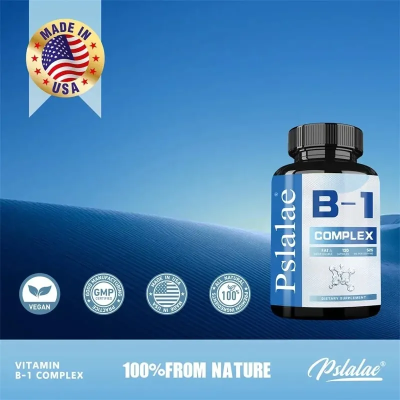 Vitamin B1 Complex - Improves Energy Levels Boosts Metabolism and Supports Nervous System HealthCapsule