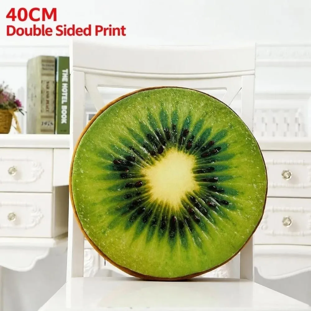 Creative Round Fruit Pillow Fruit Slice Print Simulation Throw Pillow Stuffed Inner Plush Fabric Plush Pillow Office Rest — image 14