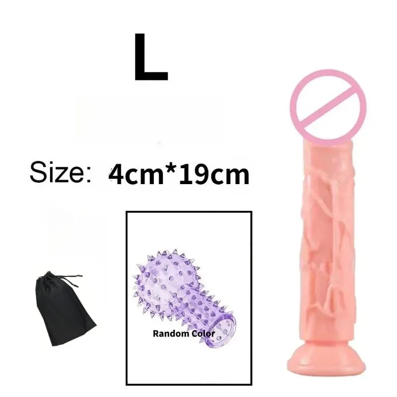זול מציאותי 5 גדלים Butt Plug דילדו גבר נשים פין כוס יניקה צעצועי מין אנאלי כוס יניקה הומוסקסואל זין גדול מאוננות נרתיק — image 14