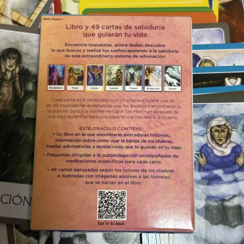 Chakras Oráculo De Los Chakra Oracle Cards 49 Deck 10,4*7,4cm Ισπανική Έκδοση Fate Divination Ταρώ Επιτραπέζιο παιχνίδι — image 5