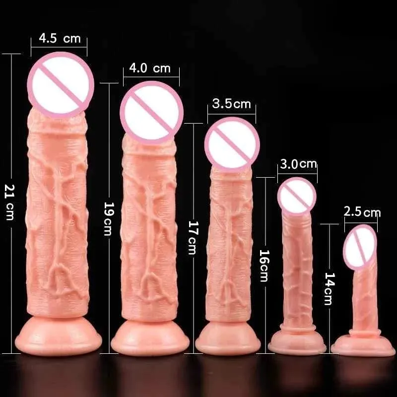 זול מציאותי 5 גדלים Butt Plug דילדו גבר נשים פין כוס יניקה צעצועי מין אנאלי כוס יניקה הומוסקסואל זין גדול מאוננות נרתיק — image 3