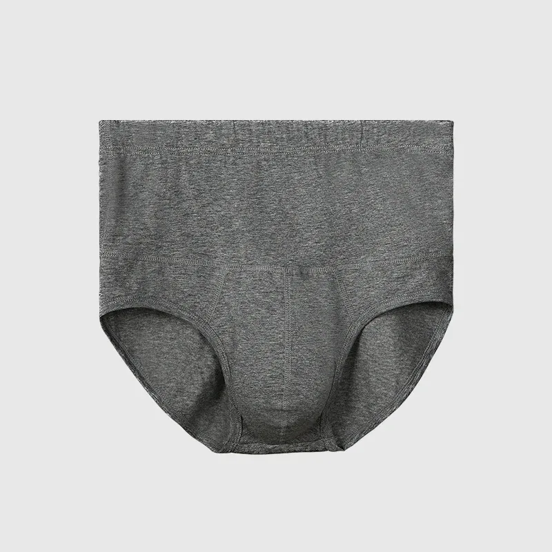 Men's High-Waist Cotton Underwear, Slim-Fitting Waist-Protecting, Plus-Size Warm Triangle Sports Briefs