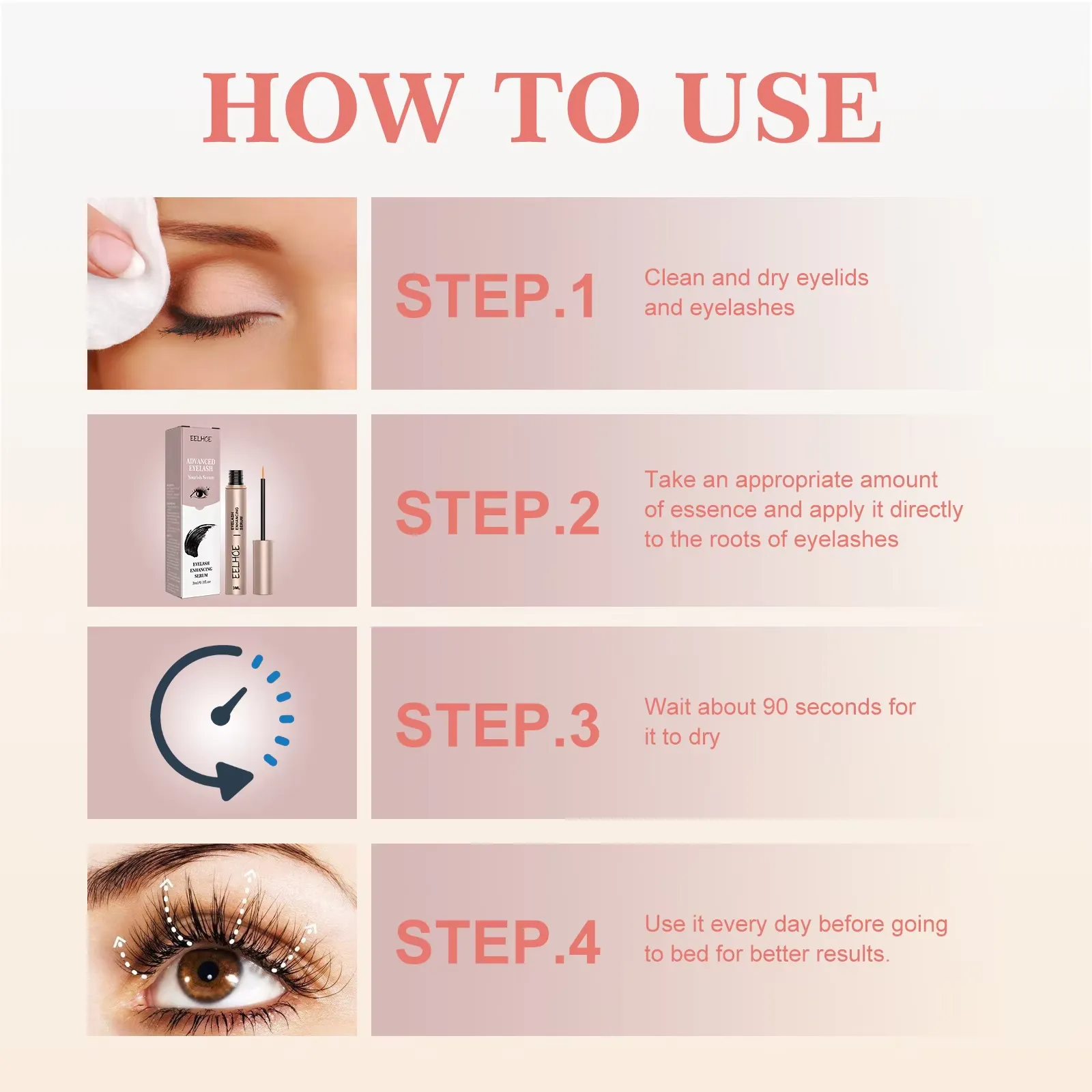 Ορός για την ανάπτυξη των βλεφαρίδων για 7 ημέρες Φυσικό Ενισχυτικό Βλεφαρίδων Πιο παχύρρευστα Φρύδια Lifting Περιποίηση ματιών Fuller Lashes Προϊόντα — image 6