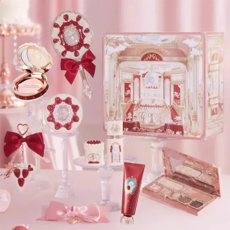 Flower Knows Strawberry Cupid Box Συλλογή Μακιγιάζ Σετ Καλλυντικά Πλήρες σετ Παλέτα Pressed Powder Blush Lipstick Κουτί δώρου — image 3