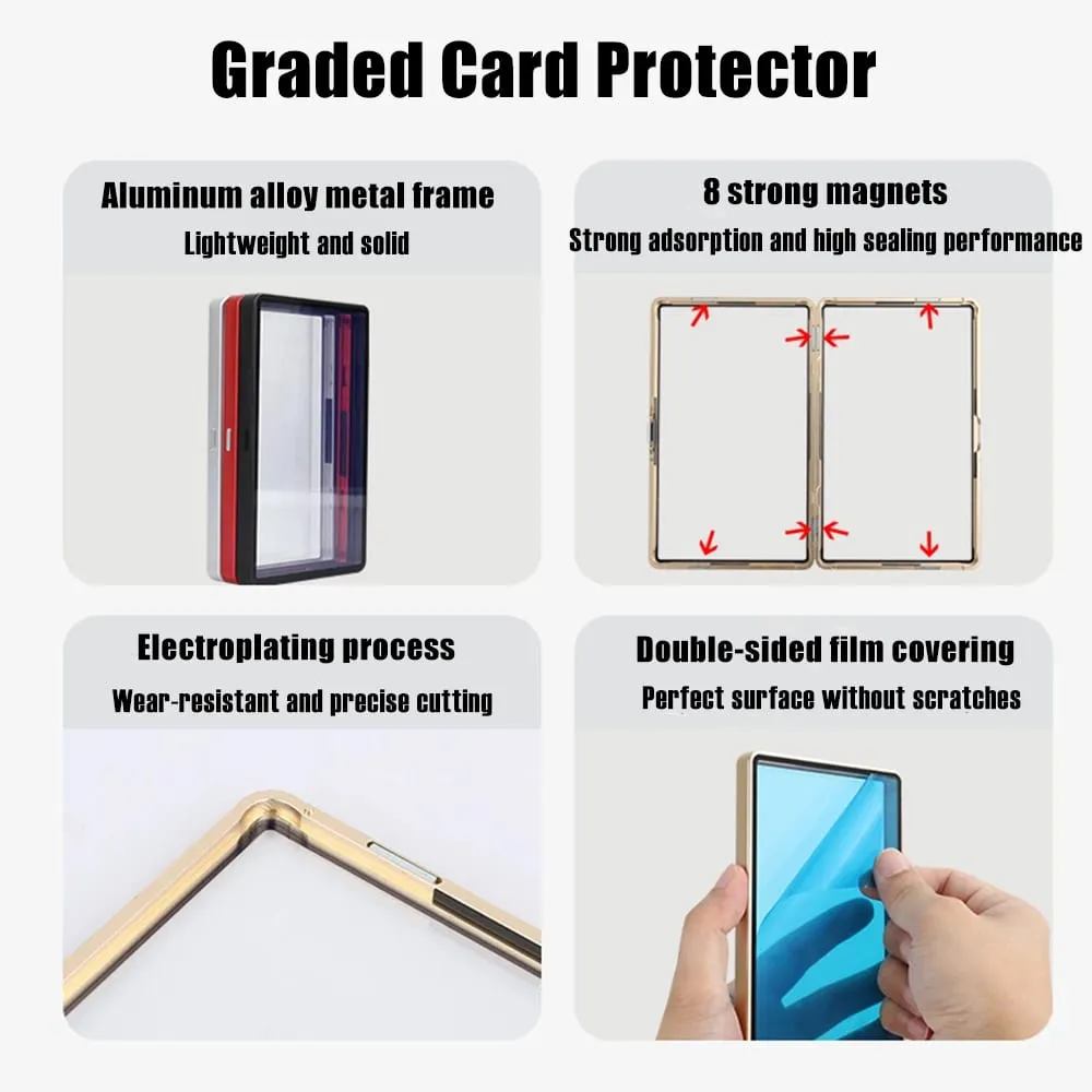 Multicolor Gradient Color Trading Card Protect Holder Metal Case for 35PT PSA CGC Graded Card
