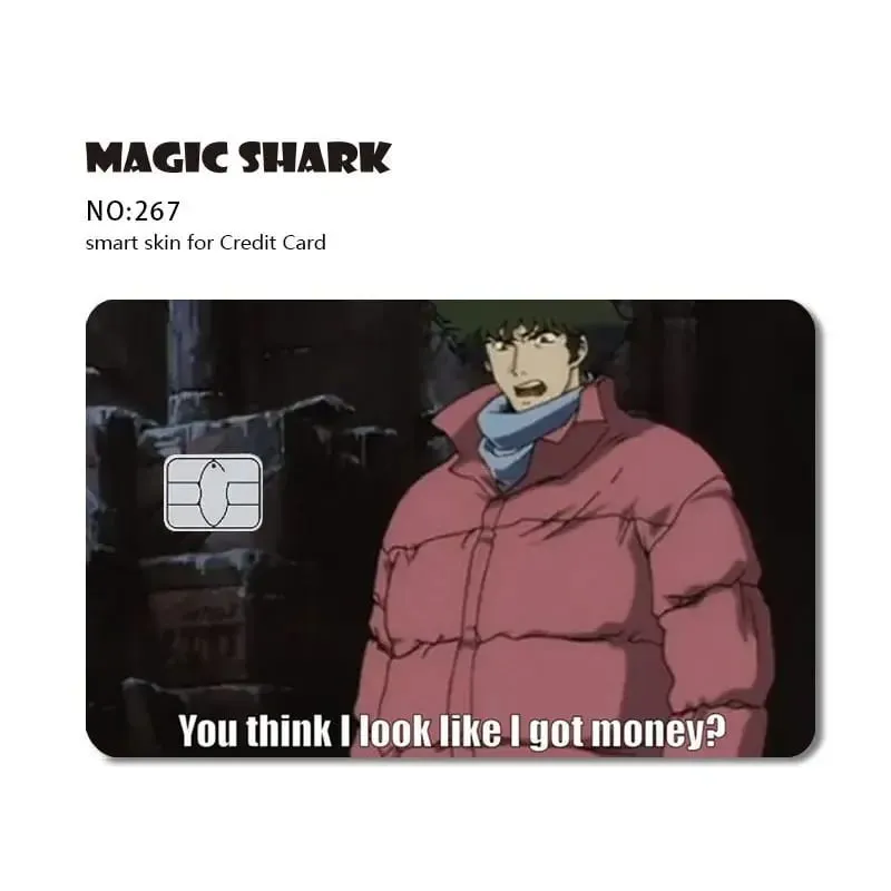Magic Shark Dog Meme Hunter Snake Stonks 3M ματ μπροστινό αυτοκόλλητο PVC Κάλυμμα μεμβράνης για τραπεζική χρεωστική πιστωτική κάρτα — image 19