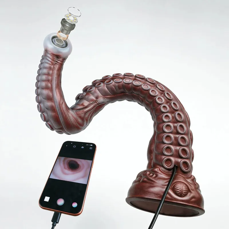 Vaginal Speculum LED Dildo Liquid Silicone Long Anal Plug Strong Suction Cup for Couples Adult Sex Toys анальная пробка — image 1