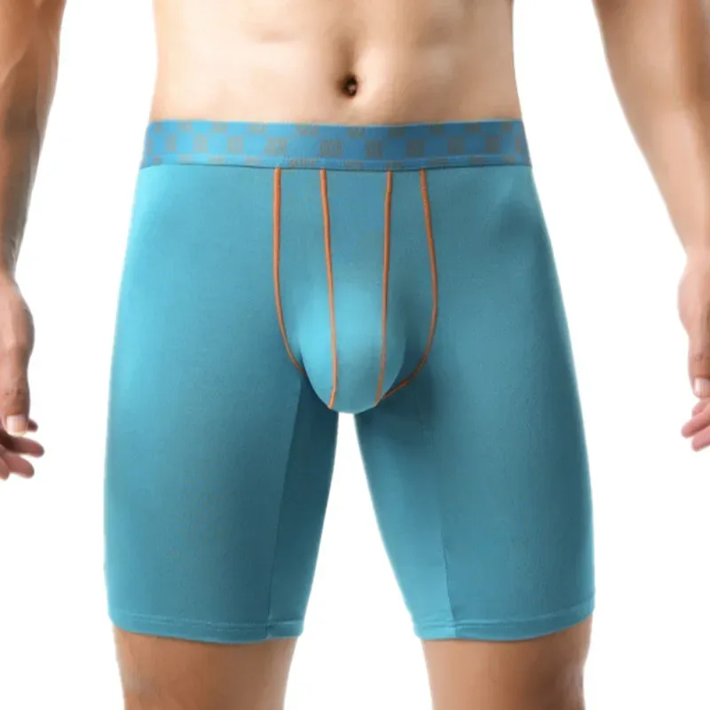 Bamboo Fiber Boxer Shorts Mens Underwear Cueca U Convex Pouch Panites Man Extended Long Underpant Male Plus Size Boxers M-XXL