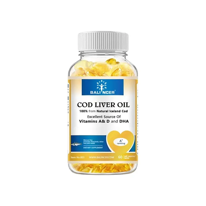 Cod Liver Oil Capsules Vitamins A & D and DHA Support Stress Relief Strengthen The Brain Bones Improve Memory and Intelligence — image 11
