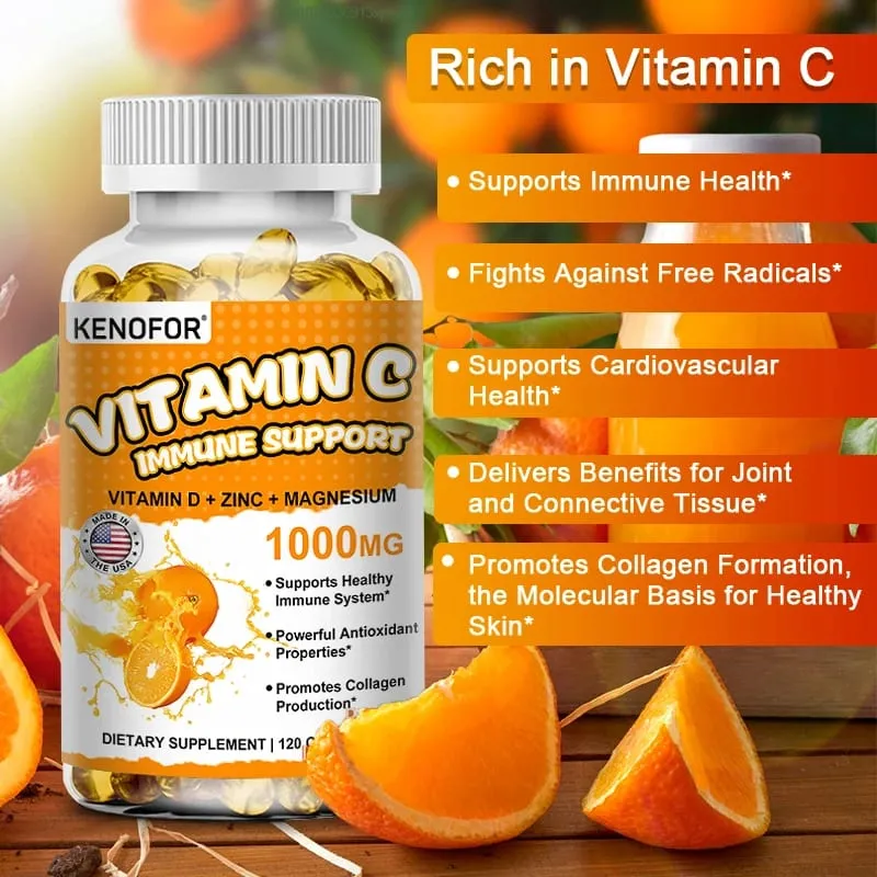 Vitamin C Supplement for Immune Support & Antioxidant Protection Vegan Friendly Non-GMO Gluten Free 30/60/120 Capsuels — image 2