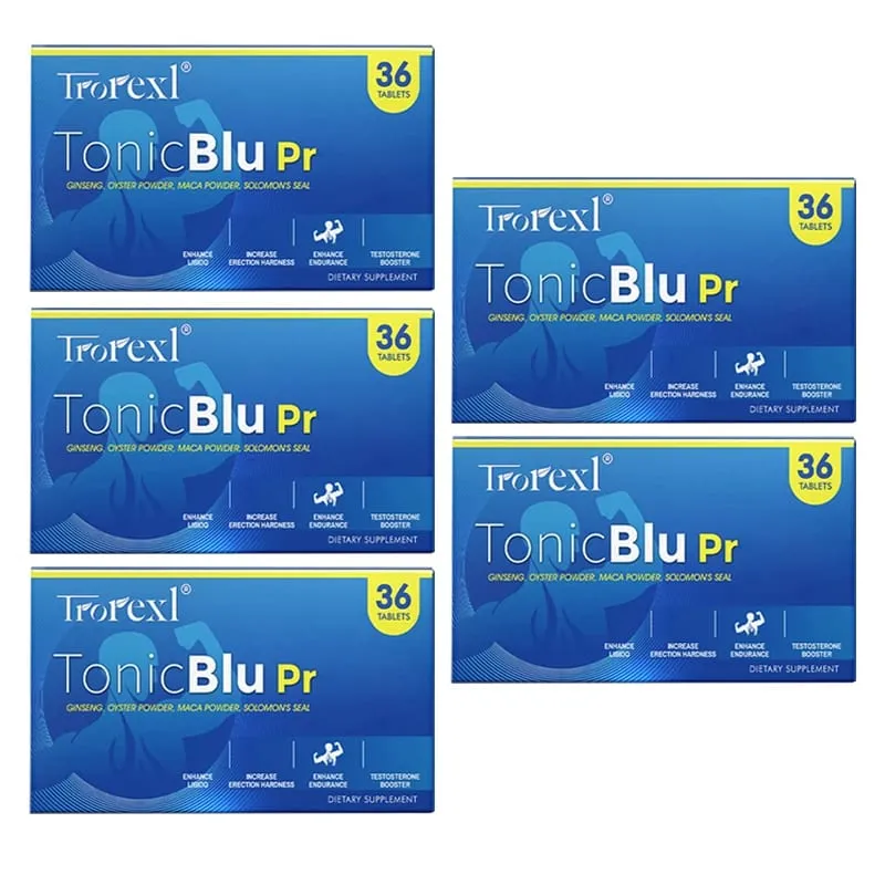 TonicBluPro Blue Pills Male Enhancing Supplements Support Stamina & Energy Natural Oyster & Ginseng Tablets — image 9