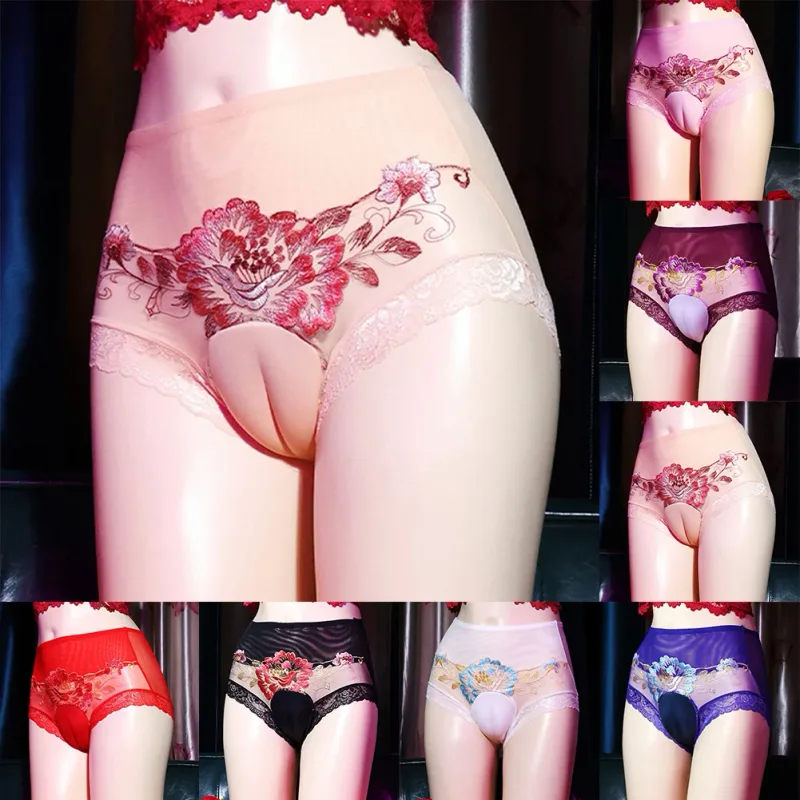Fashion Hot Stylish Briefs Underwears White Black Crossdress Hiding Gaff Panties Men Polyester Purple Royal Blue — image 7
