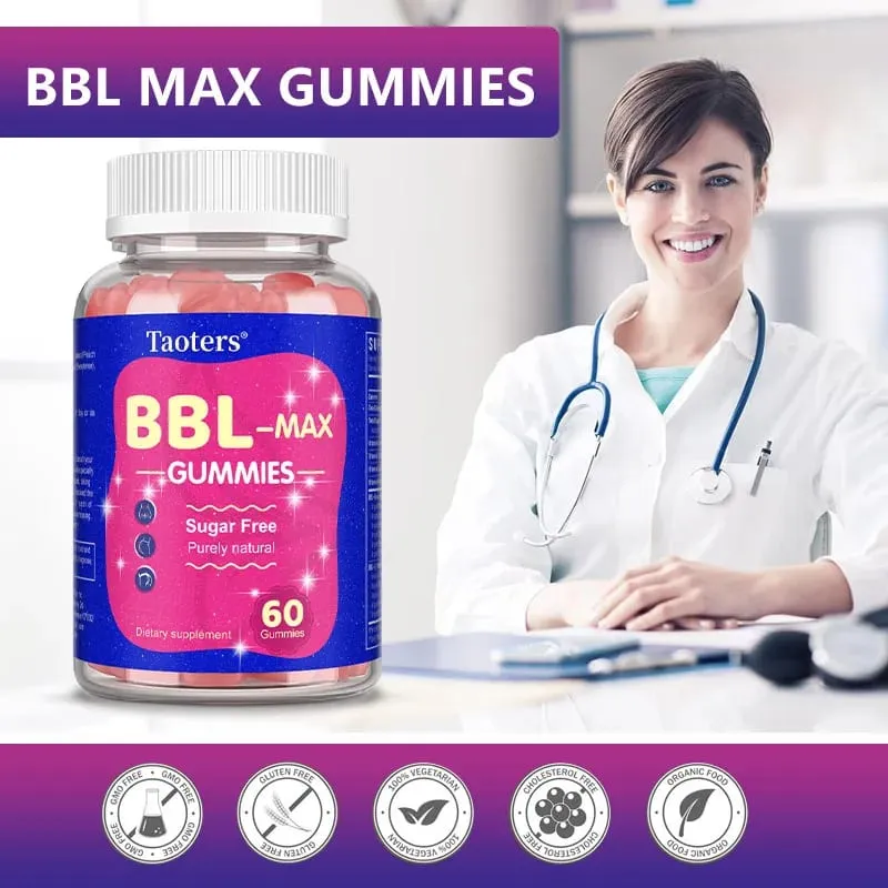 Γυναικεία ούλα μεγέθυνσης γλουτών - BBL- MAX Gummies - με πολυβιταμίνες και φυτικά εκχυλίσματα