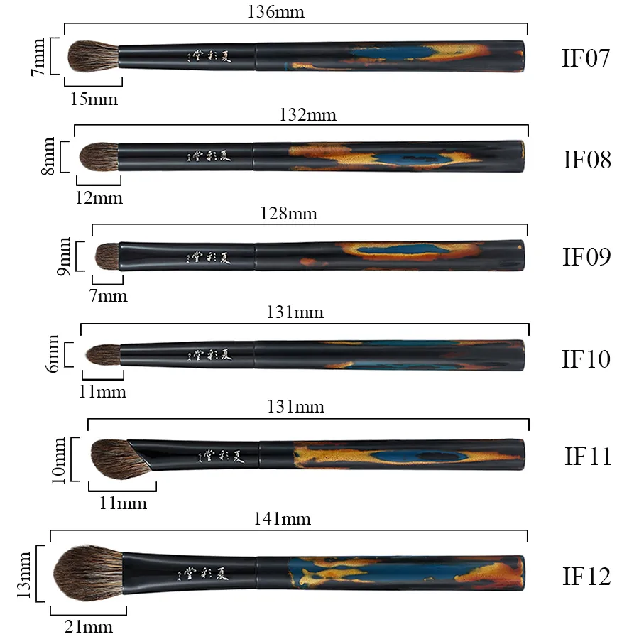 Macio misturado sable lynx cabra cabelo artesanal escova de maquiagem sombra de olho mistura escova luxo laca chinesa lidar com pincéis de maquiagem