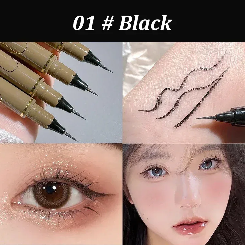 Black Brown Waterproof Quick-drying Liquid Eyeliner Ultra-fine Matte Long-lasting Silkworm Eye Liner Pencil Eye Makeup Gifts
