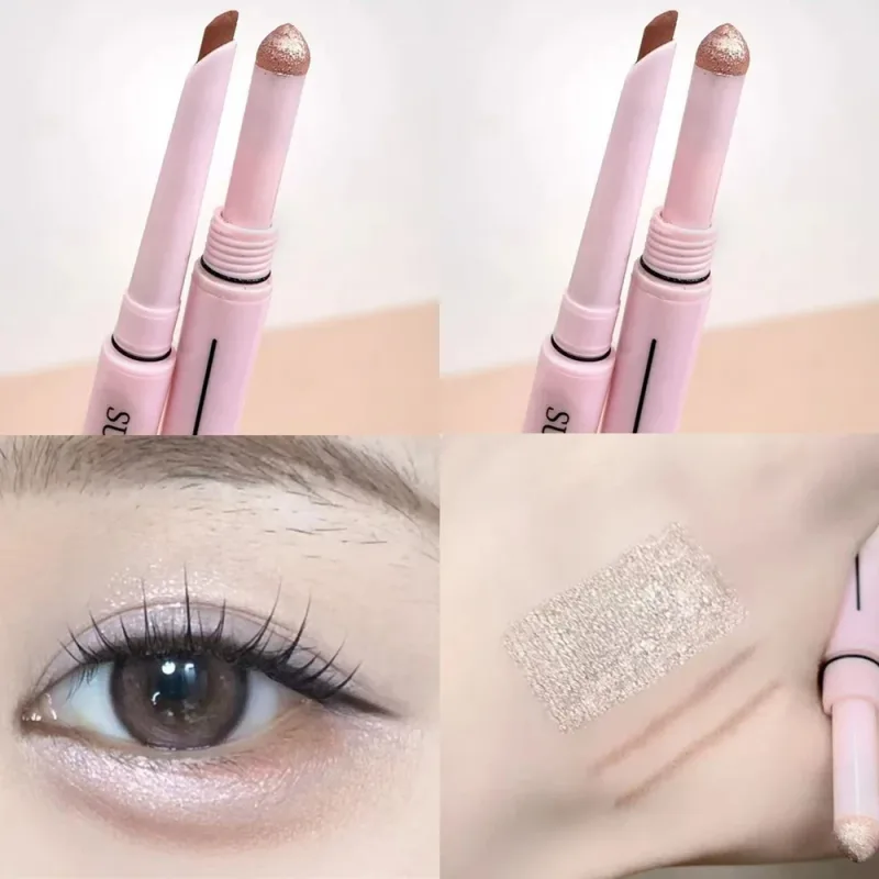 Dual End Glitter Matte Aegyosal Pen Brightening Highlight & Shadow Stick Eye Makeup Lying Silkworm Eyeliner Gel Pencil 애교살 펜 — image 15