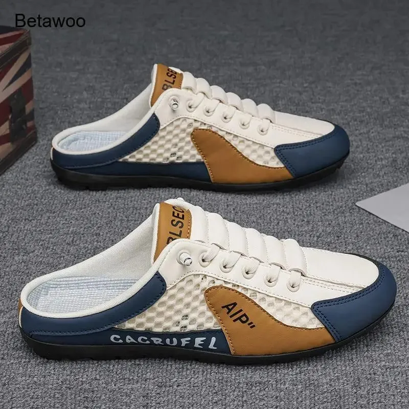 Ανδρικά αθλητικά παπούτσια χωρίς πλάτη Slip On Half Slide Παπούτσια casual με αναπνεύσιμο πλέγμα — image 2