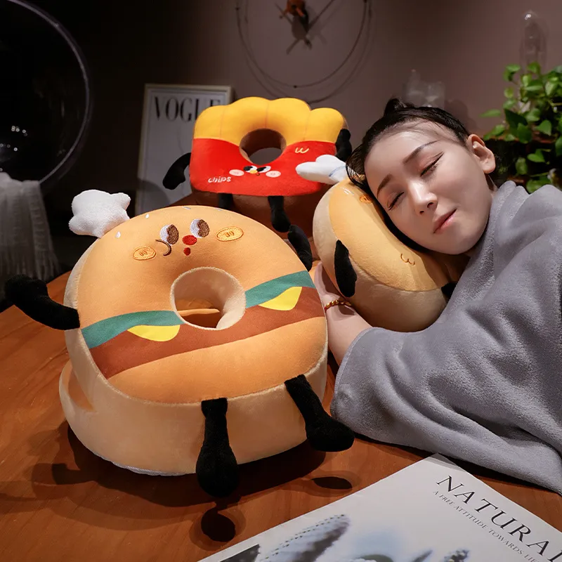 Hamburger Chips Μαξιλάρι ύπνου βελούδινο Kawaii Μαξιλάρι κινουμένων σχεδίων για καρέκλα γραφείου Μαξιλάρι μέσης πλάτης Καναπές διακόσμηση σπιτιού Παιδικά δώρα — image 3