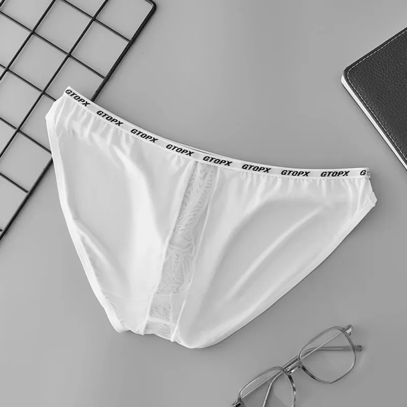 U Convex Pouch Low Waist Men\'s Briefs Transparent Mesh Underpants Thin Breathable Fabric Suitable for All Seasons — image 11