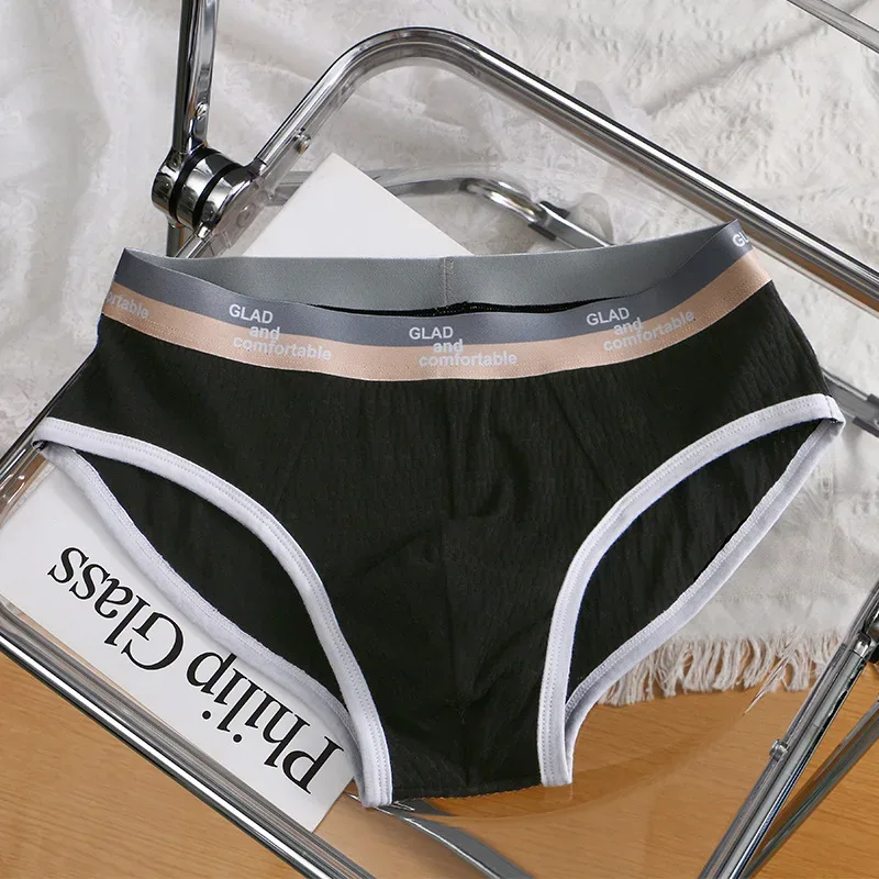 Summer New Men's Solid Color Cotton Briefs, Minimalist Breathable Thin Underwear, Trendy Trunks Male Bikini Underpants — image 15