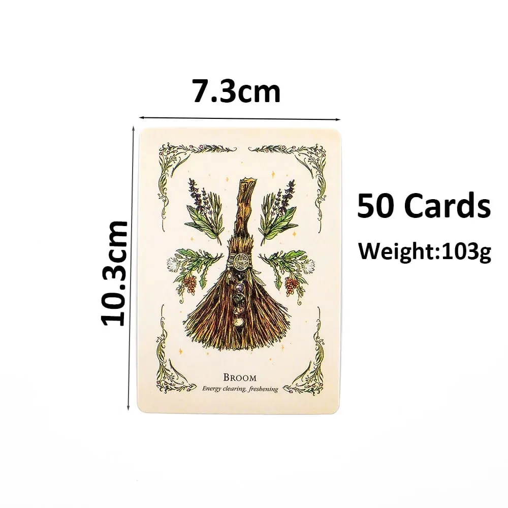 The Green Witch's Oracle Deck 50Pcs Divination Fate Tarot Oracle Cards Party Entertainment Επιτραπέζιες κάρτες παιχνιδιών 10,3*7,3cm TK119K