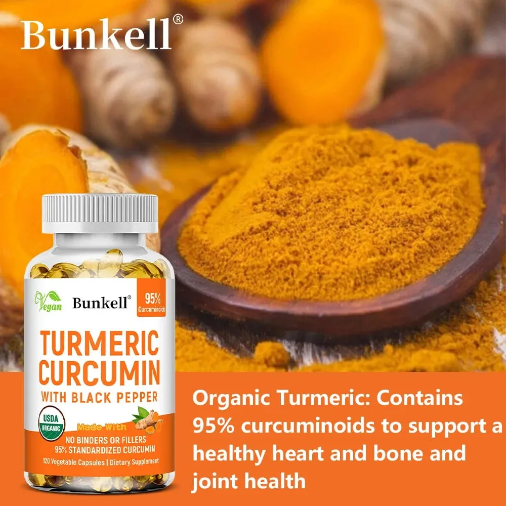 Turmeric Curcumin - with Black Pepper - Helps Improve Joint Comfort and Mobility Antioxidant and Immune Support - 120 Capsules