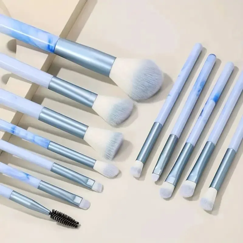 Σετ πινέλων μακιγιάζ 12 τμχ Blue Foundation Concealer Blush Powder Eye Shadow Kabuki Blending Cosmetic Soft Fluffy Female Makeup Tool — image 3