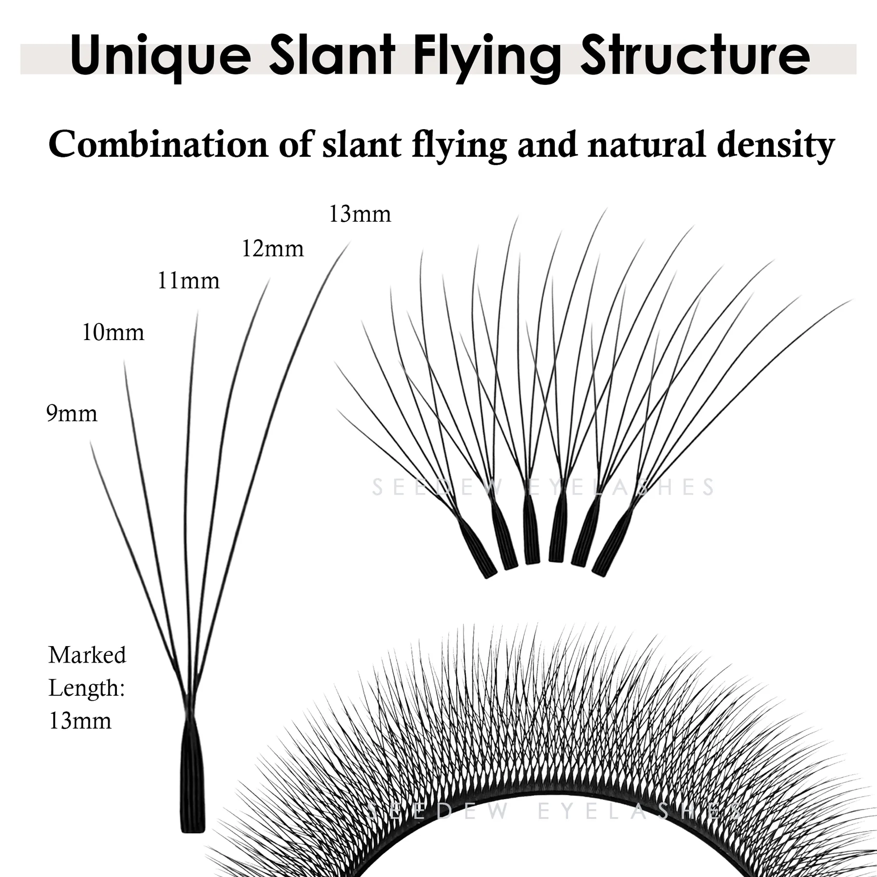 Fox 5D Eyelash Extension σε σχήμα W Clover Air Serie Cat Eye Όγκος Fox Eye Lashes Slant Flying Fase Elashes — image 3