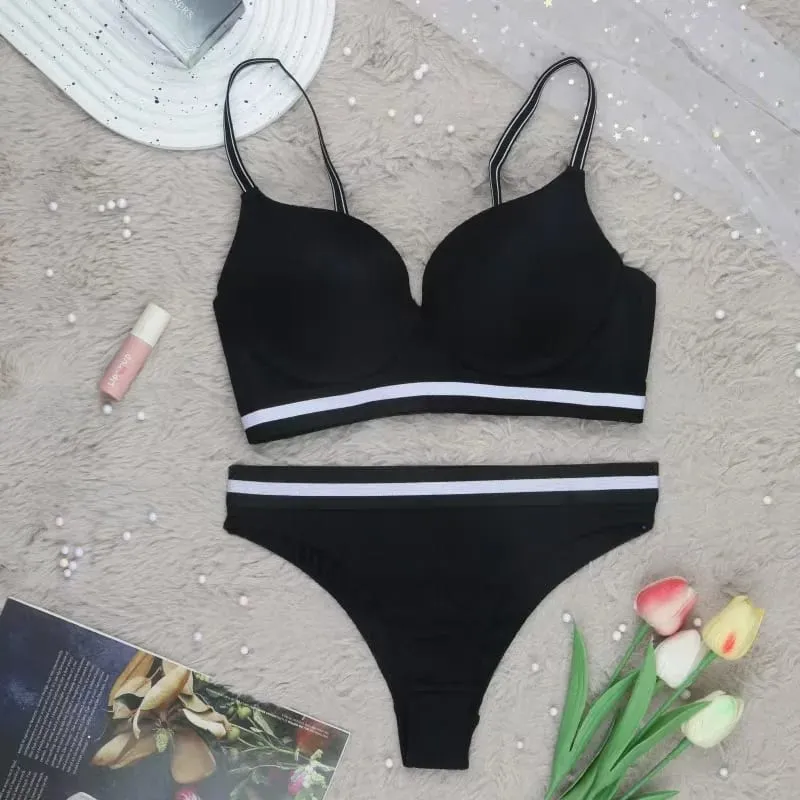 Σέξι Push Up Σετ σουτιέν Ρυθμιζόμενες τιράντες Underwire Comfort σουτιέν Εσώρουχα με επένδυση Cup Intimates — image 3