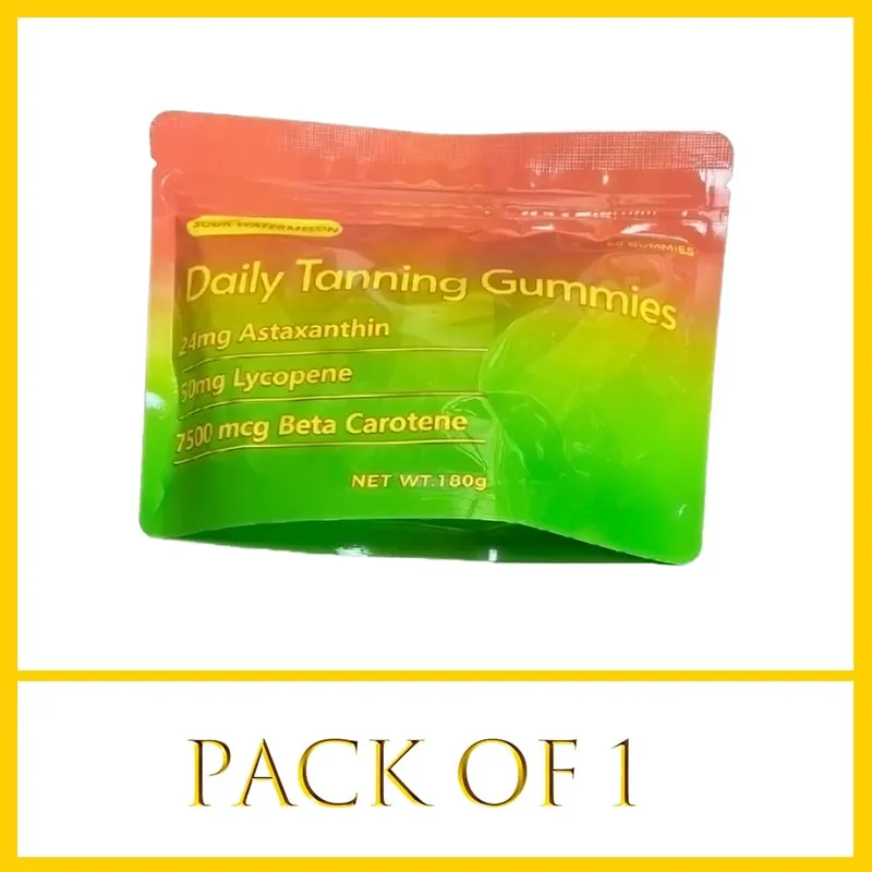 Tanning Gummies - Φυσικό συμπλήρωμα μαυρίσματος με ασταξανθίνη λυκοπένιο & βήτα καροτίνη - Ενισχύει τη μελανίνη για λαμπερό δέρμα και λάμψη