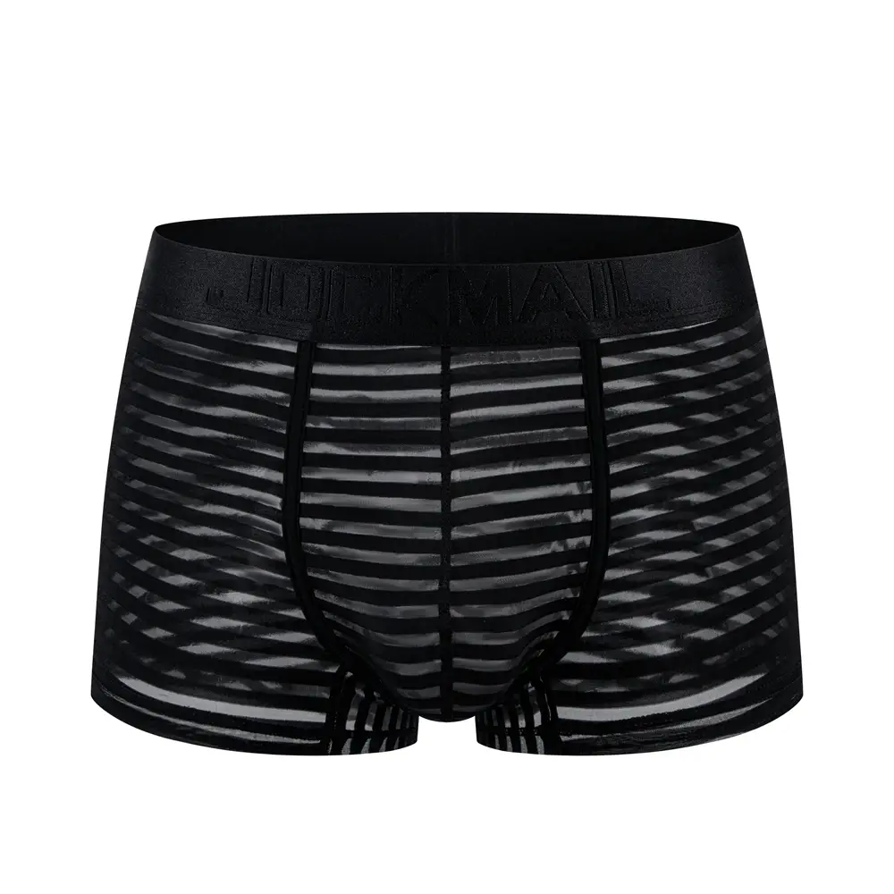 Sexy Men Underwear Boxer Shorts Transparent Mesh Underpants Trunks Men Panties Low Waist Nylon Breathable Quick Drying — image 11