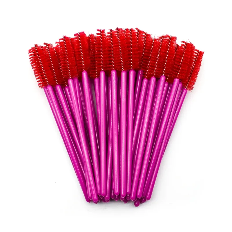 50 τμχ Βούρτσες Βλεφαρίδων μιας χρήσης Extension Rose Red Brush Brush Mascara Wand Eye Lashes Σετ καλλυντικών εργαλείων μακιγιάζ Beauty — image 18