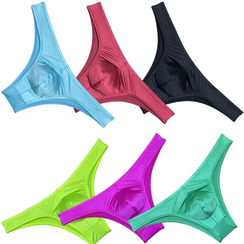 Silky Smooth Bikini Briefs Men's Enhance Pouch Micro Underwear Slip Sexy Beach Briefs Breathable Sissy Panties Pool — image 2