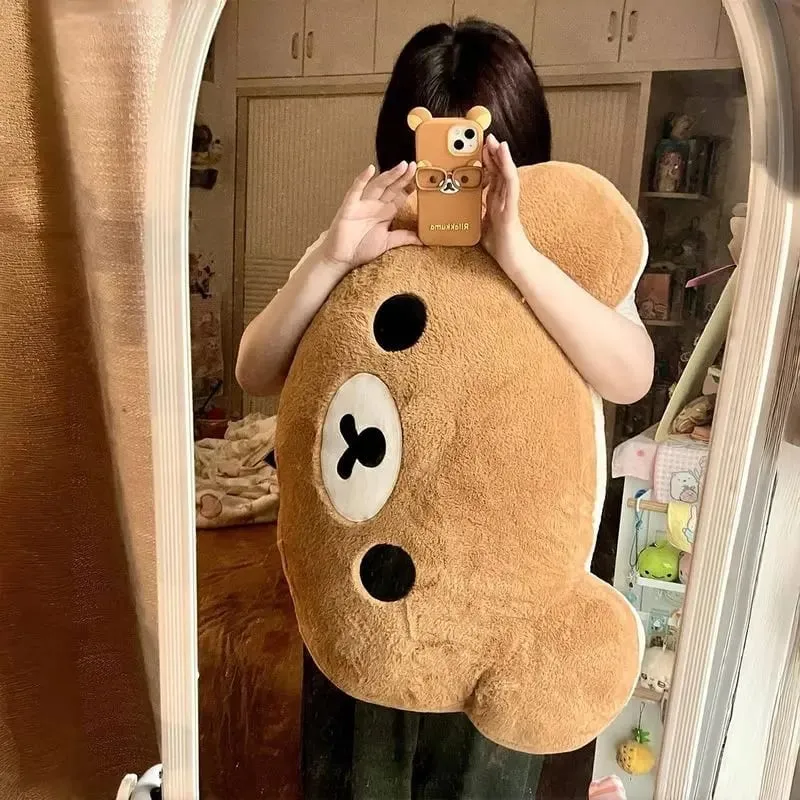 Χαριτωμένο βελούδινο παιχνίδι Rilakkuma Στήριγμα πλάτης Αποσπώμενο κάλυμμα δίπλα στο κρεβάτι Μεγάλο μαξιλάρι που πλένεται Δώρα μαξιλαριού ύπνου