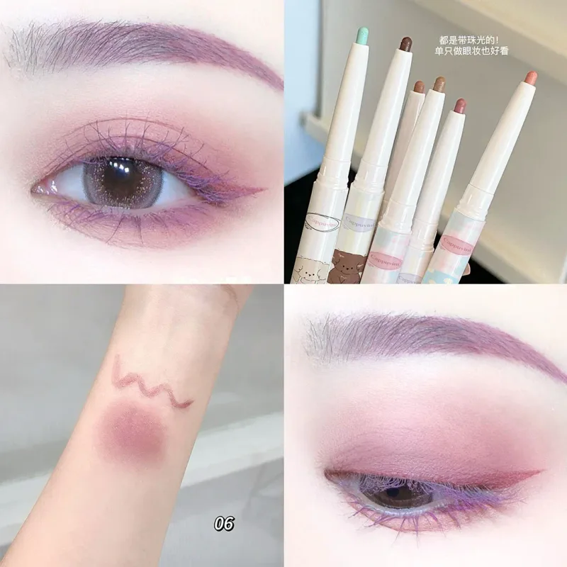 Pearlescent Grape Eyeliner Gel With Brush Blend Silky Smooth Tea Brown Pink Liing Silkworm Αδιάβροχο Eye Liner Μολύβι Μακιγιάζ — image 8
