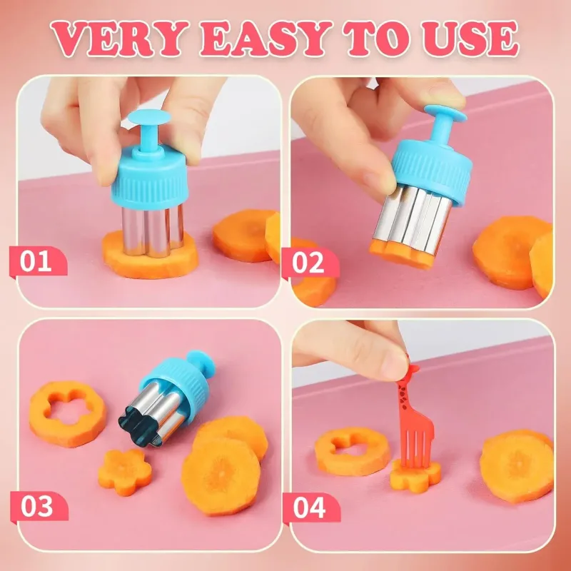 3/5/8Pcs Pressed Fruit Printing Cutting Flower Vegetable Kitchen Embossing Biscuit Cookie Cutting Mold For Kids Lunch Bento Box — image 6
