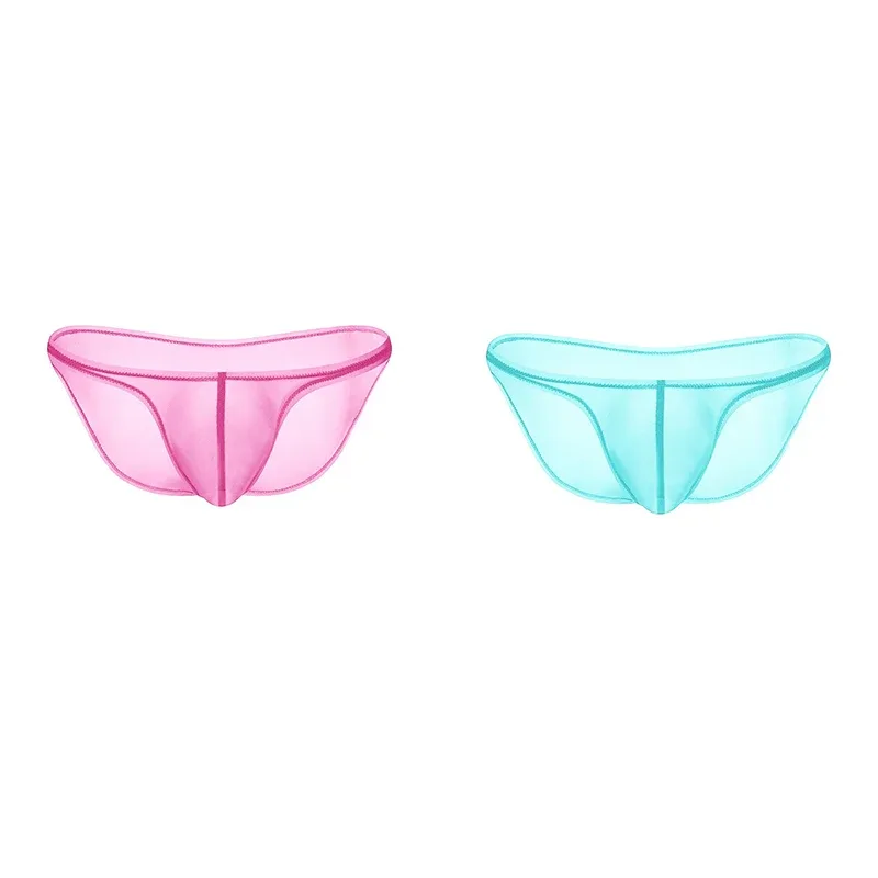 Ropa interior para hombre, bragas triangulares transparentes de seda de hielo delicadas, calzoncillos de cintura baja con personalidad — image 14