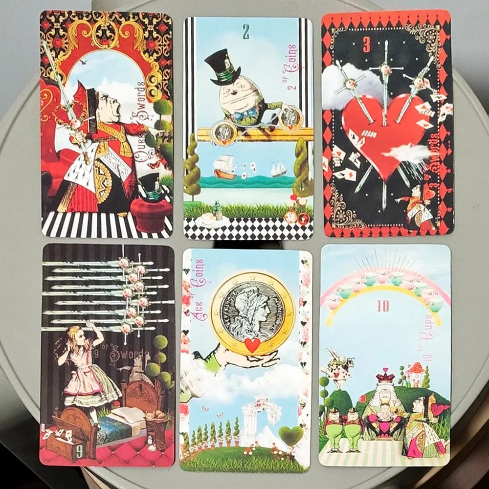 Alice in Tarotland: A Whimsical 78-Card Journey Down The Rabbit Hole – Classic Deck Tarot 10,3*6cm