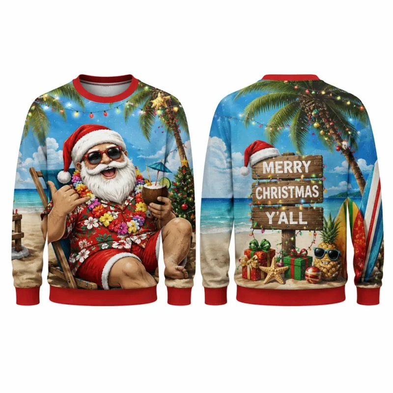 Funny Santa Ugly Christmas Sweatshirt Men Women 3D Print Crewneck Long Sleeve Xmas Party Pullover Holiday Gift Winter Streetwear — image 6