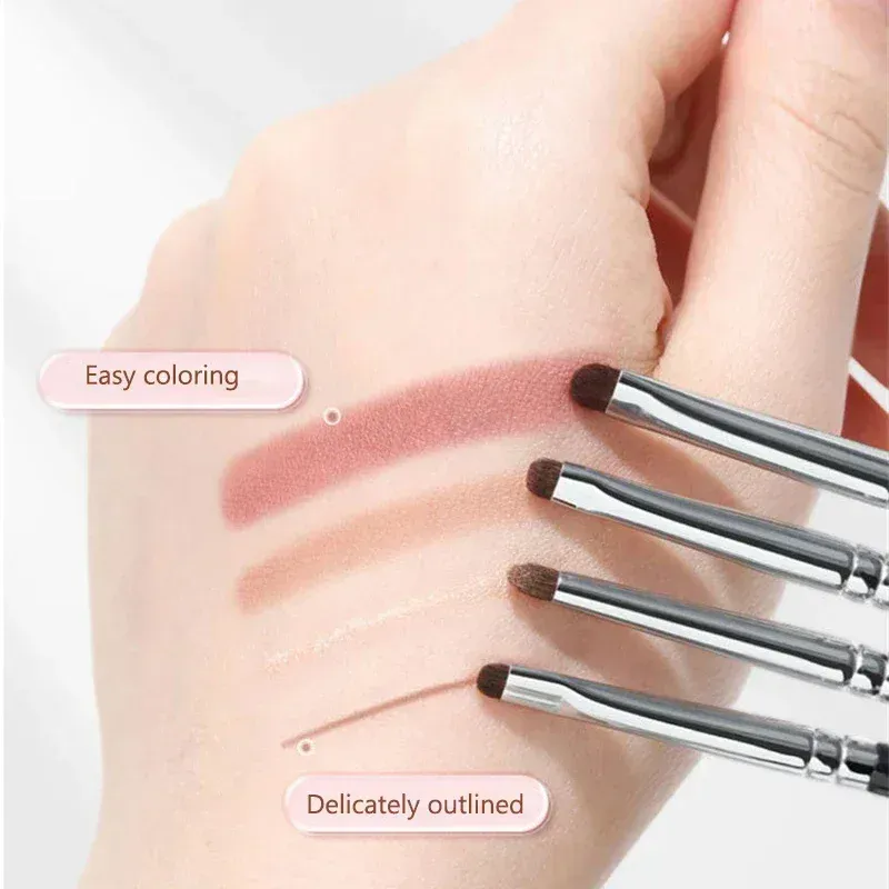 4pcs Detail small Eyeshadow Make up brush Pony hair Precision Eye shadow Makeup brushes Tapered Smudge cosmetic tools — image 2