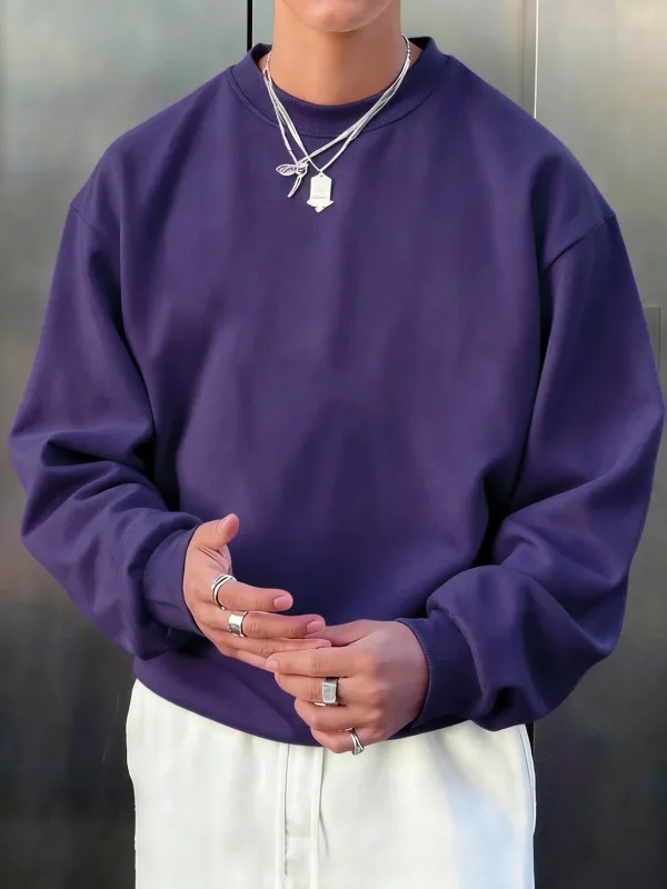 Pánský fleece podzimní top Street univerzální svetry Pohodlné základy Mikiny Sport Neformální Sportovní oblečení Denní měkké oblečení — image 15