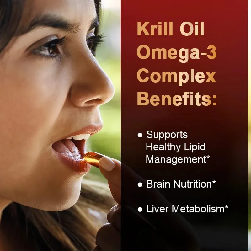Antarctic Krill Oil-2000mg ανά μερίδα-με Ωμέγα-3 EPA DHA & ασταξανθίνη-Υποστηρίζει υγιείς αρθρώσεις εγκεφαλική καρδιά και αρτηριακή πίεση