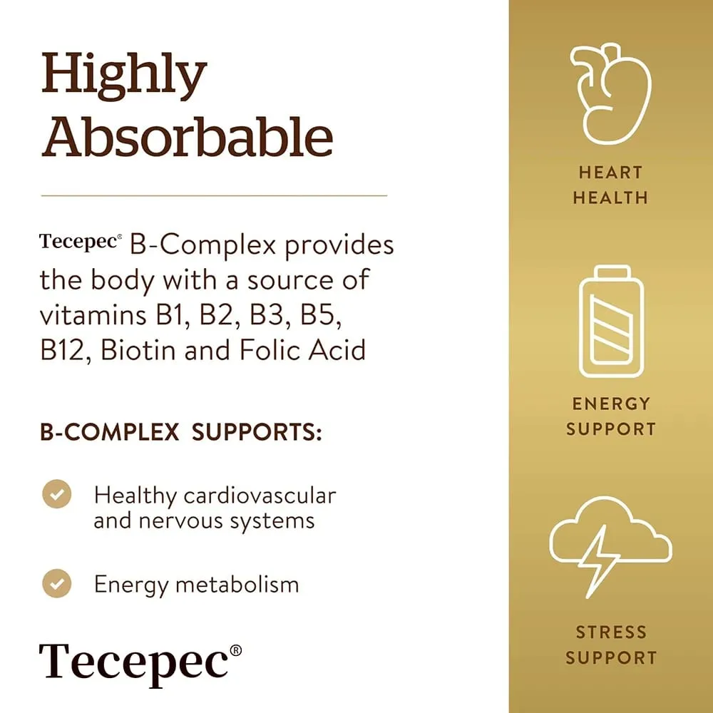 Tecepec B-Complex Vitamin Supplements (B12 B1 B2 B3 B5 B6 B9 Folic Acid & Biotin) Immune & Energy Support Softgels NON-GMO — image 2
