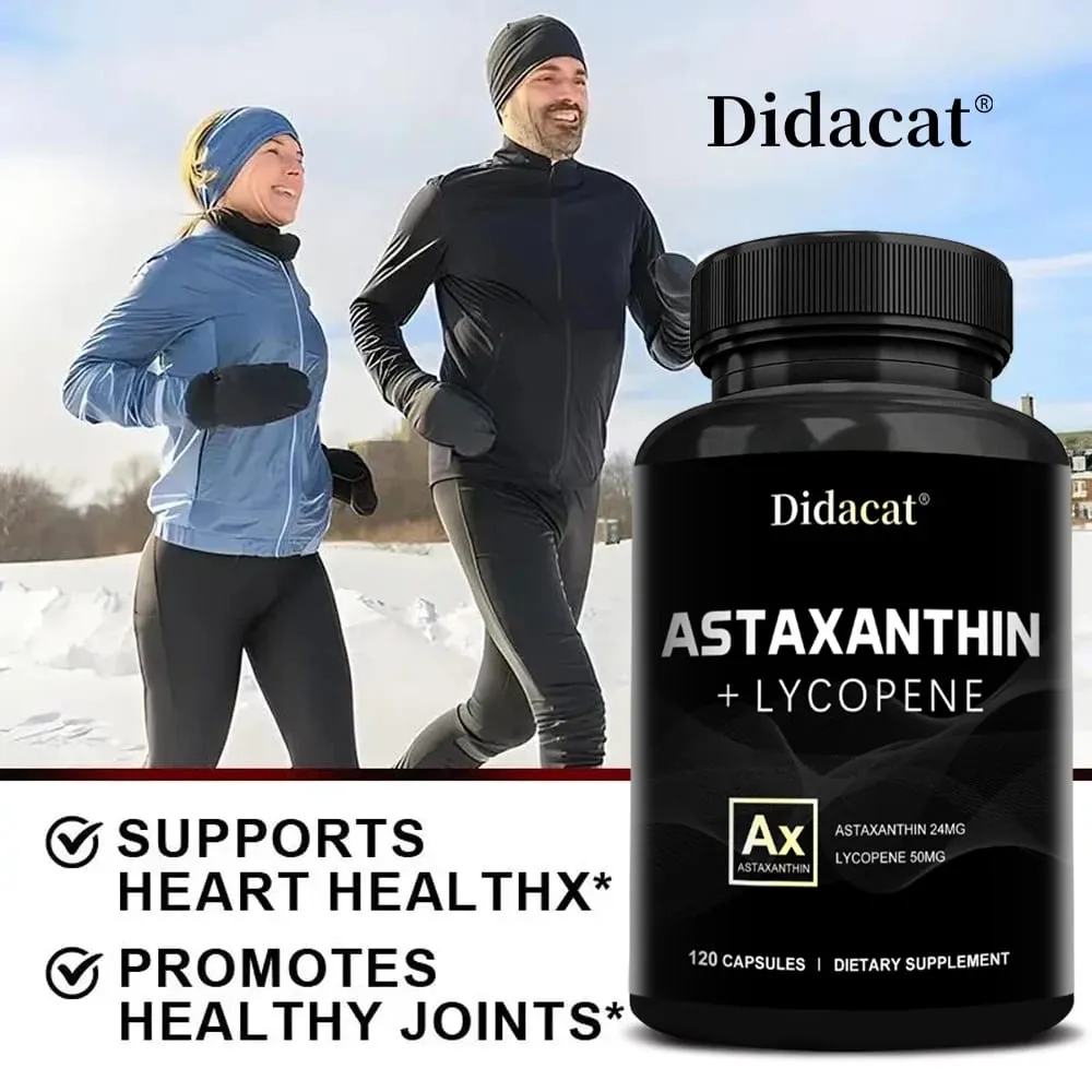 Astaxanthin 24mg + Lycopene 50mg Natural Antioxidant From Microalgae Astaxanthin Supplement Support Eye Skin Health Non-GMO — image 4