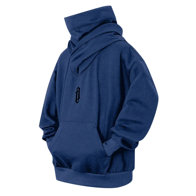Moletom de gola alta bordado oversized y2k masculino feminino com capuz japonês ninja hoodies outono hip hop velo bolso streetwear