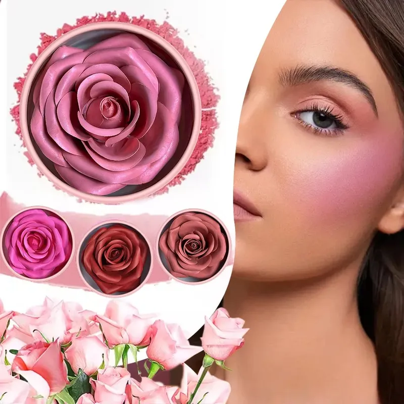 Σετ βούρτσας 4-χρωμάτων με ρουζ και highlighter – Diffused Watercolor Flush Cloud Skin Natural Glow Buildable Soft Texture Spring