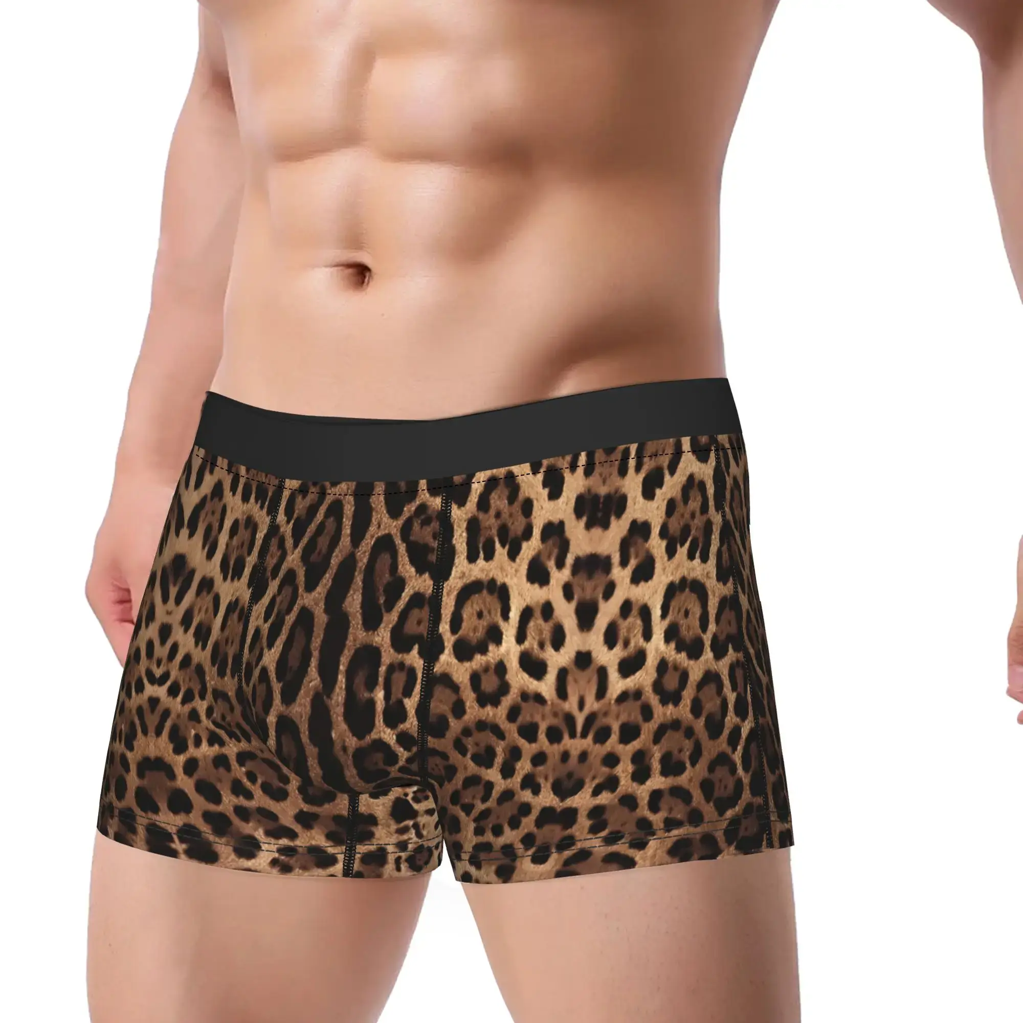 Leopard Print Skin Leopard Print Underpants Breathbale Panties Man Underwear Print Shorts Boxer Briefs — image 2