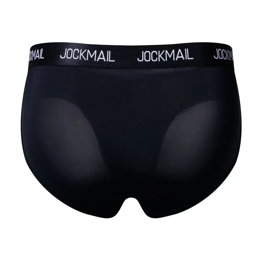 Jockmail Mensชุดชั้นในต่ำเอวเซ็กซี่กีฬาBreathableฤดูร้อนกางเกงผ้าไหมน้ำแข็งกระเป๋าใหญ่ไนลอนสีทึบกางเกงในชาย — image 31
